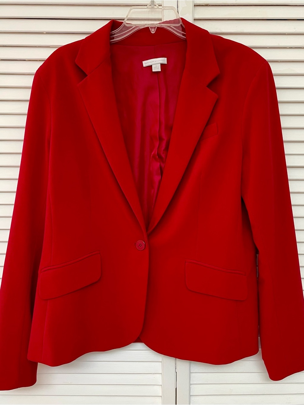 New York & Company Red Single-Button Women's Blazer